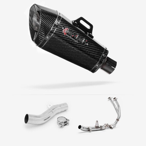 Lextek XP8C Carbon Fibre Exhaust System 210mm for Honda CBR500R & CB500F/X (13-15)