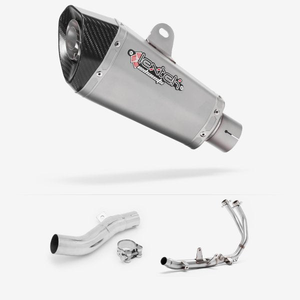 Lextek XP10 Matt S/Steel Exhaust System 210mm for Honda CBR500R & CB500F/X (13-15)