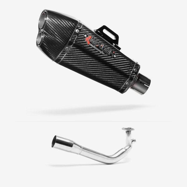 Lextek XP13C Carbon Fibre Exhaust System 210mm for Lexmoto Titan 125