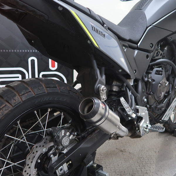 Lextek CP1 Matt S/Steel Carbon Tip Exhaust 150mm with Link Pipe for Yamaha Tenere 700 (19-23)