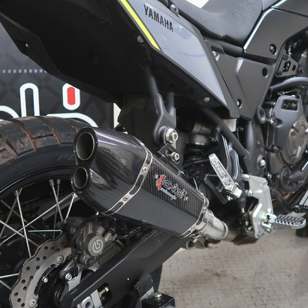 Lextek XP13C Carbon Fibre Exhaust 210mm with Link Pipe for Yamaha Tenere 700 (19-23)
