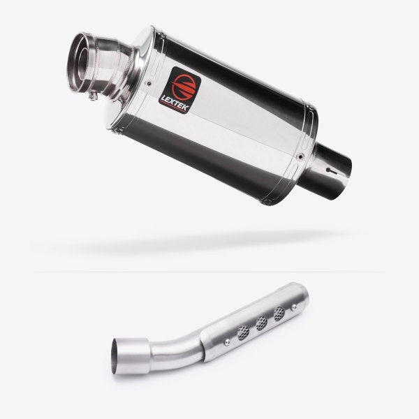 Lextek OP4 Polished S/Steel Exhaust 200mm with Link Pipe for Yamaha Tenere 700 (19-23)