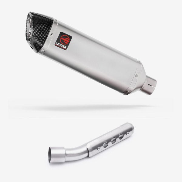 Lextek VP1 Matt S/Steel Exhaust 300mm with Link Pipe for Yamaha Tenere 700 (19-23)