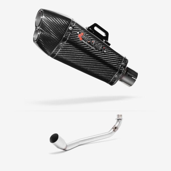 Lextek XP13C Carbon Fibre Exhaust System 210mm for Lexmoto Riot 125