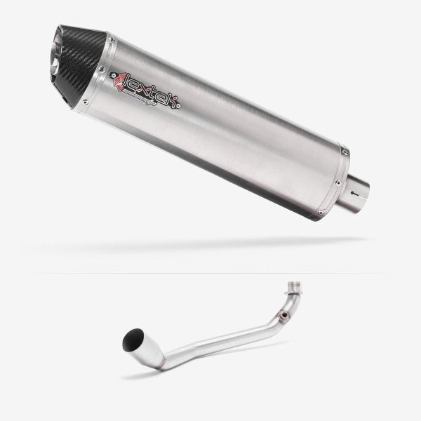 Lextek RP1 Gloss S/Steel Oval Exhaust System 400mm for Lexmoto Riot 125