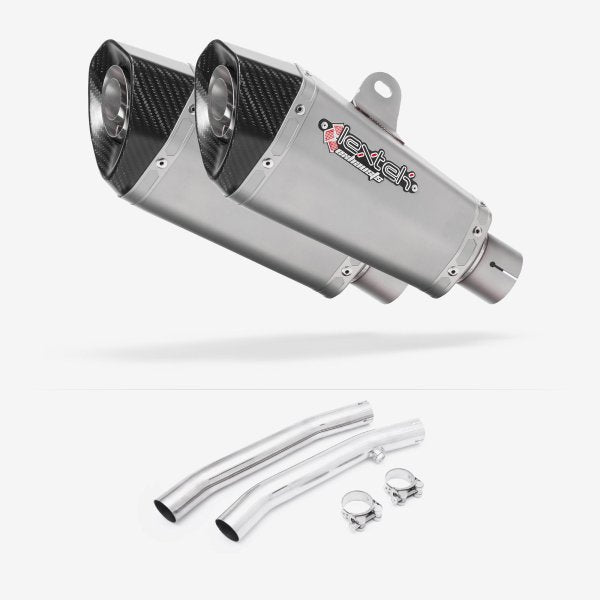 Lextek XP10 Matt S/Steel Exhaust 210mm with Link Pipes for Suzuki GSX 1300 R Hayabusa (99-07)