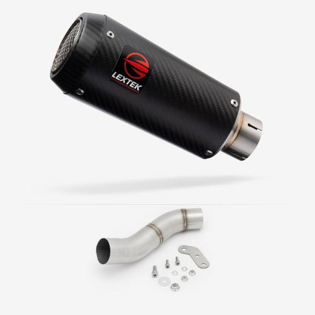 Lextek CP9C Full Carbon Exhaust 180mm with Link Pipe for Ducati Monster 797 (17-18)