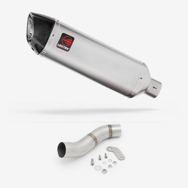Lextek VP1 Matt S/Steel Exhaust 300mm with Link Pipe for Ducati Monster 797 (17-18)