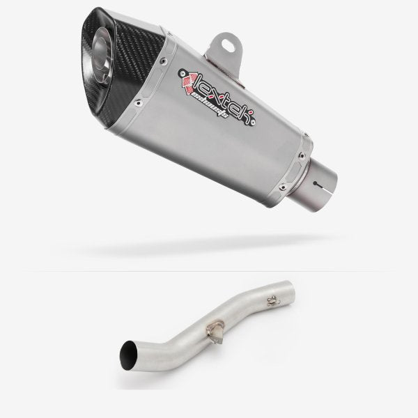 Lextek XP10 Matt S/Steel Exhaust 210mm High Level with Link Pipe for Yamaha YZF R6 (17-22)