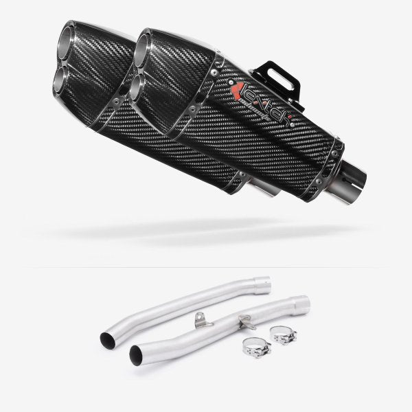 Lextek XP13C Carbon Fibre Exhaust 210mm with Link Pipes for Kawasaki ZZR1400 (08-11)