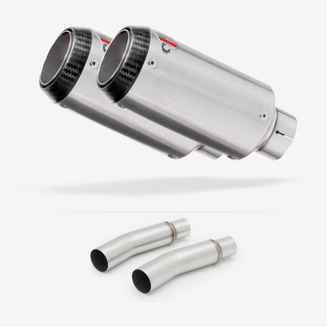 Lextek CP1 Matt S/Steel Carbon Tip Exhaust 150mm with Link Pipes for Ducati Monster 620 (01-06)