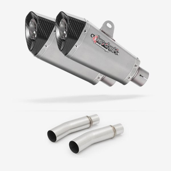 Lextek XP10 Matt S/Steel Exhaust 210mm with Link Pipes for Ducati Monster 620 (01-06)