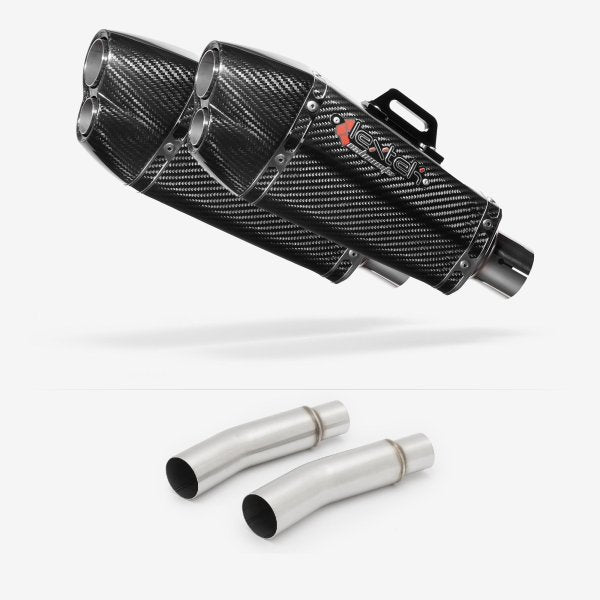 Lextek XP13C Carbon Fibre Exhaust 210mm with Link Pipes for Ducati Monster 620 (01-06)