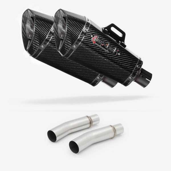 Lextek XP8C Carbon Fibre Exhaust 210mm with Link Pipes for Ducati Monster 620 (01-06)