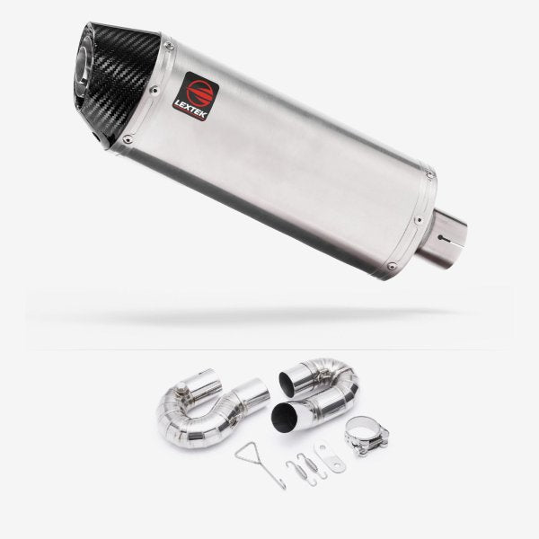 Lextek RP2 Gloss S/Steel Oval Exhaust 300mm with Link Pipe for Honda CBR1000 RR (08-13)