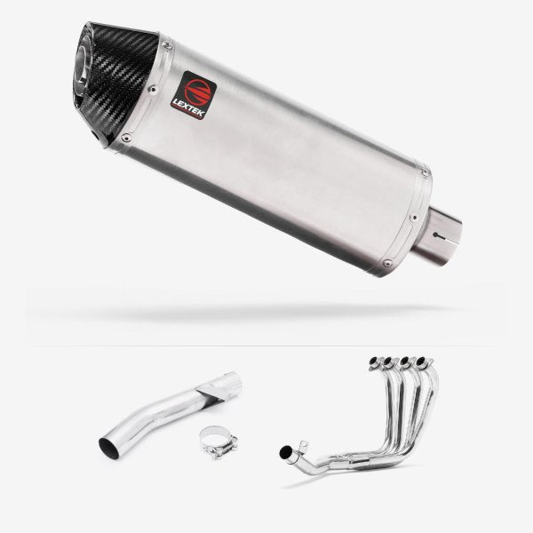 Lextek RP2 Gloss S/Steel Oval Exhaust System 300mm for Yamaha FZS 600 Fazer (97-03)