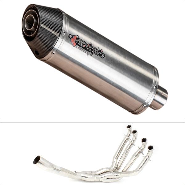 Lextek RP2 Gloss S/Steel Oval Exhaust System 300mm for Kawasaki ZX-10R Ninja (10-17)