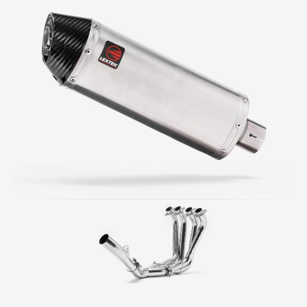Lextek RP2 Gloss S/Steel Oval Exhaust System 300mm for Yamaha YZF R6 (06-16)