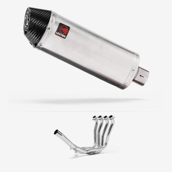 Lextek RP2 Gloss S/Steel Oval Exhaust System 300mm for Suzuki GSXR 1000 (01-06)