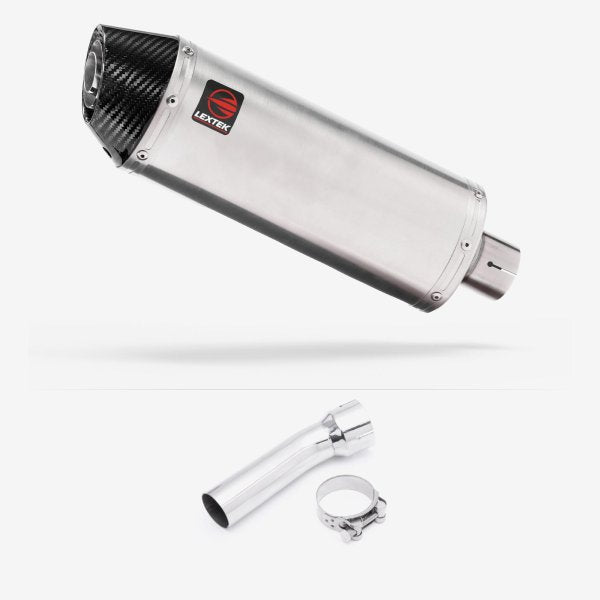 Lextek RP2 Gloss S/Steel Oval Exhaust 300mm with Link Pipe for BMW R 1200 GS (13-18)