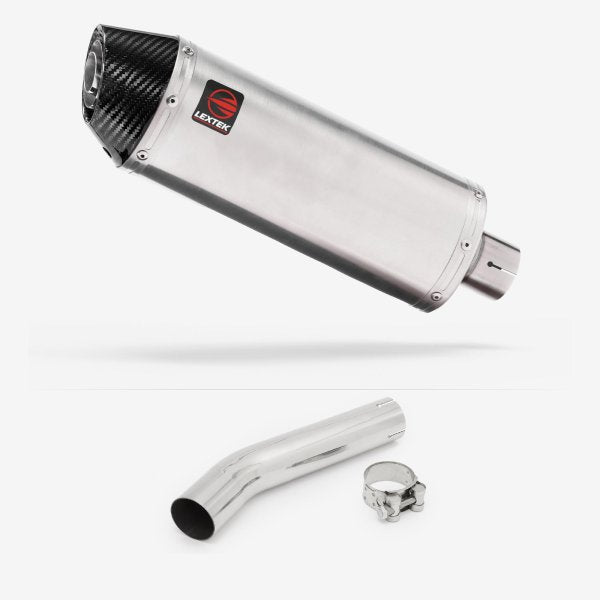 Lextek RP2 Gloss S/Steel Oval Exhaust 300mm with Link Pipe for Honda CB1300 (03-14)