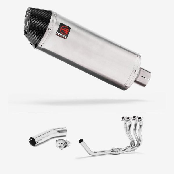 Lextek RP2 Gloss S/Steel Oval Exhaust System 300mm for Suzuki GSXR 600/750 (11>)
