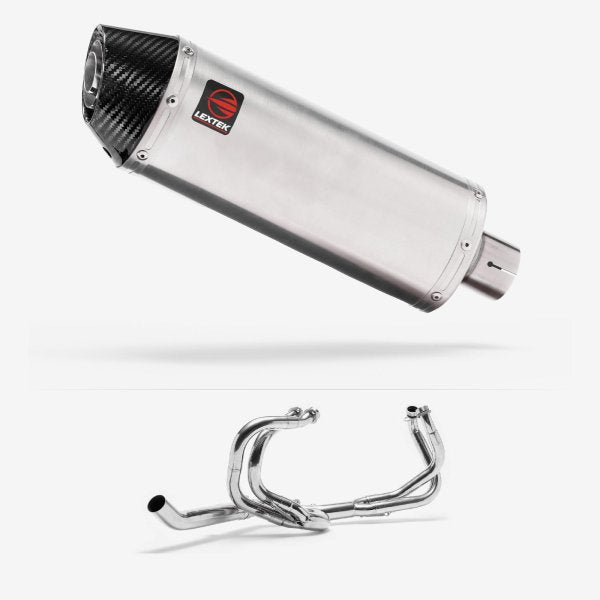 Lextek RP2 Gloss S/Steel Oval Exhaust System 300mm for Honda VFR 800 (97-01)