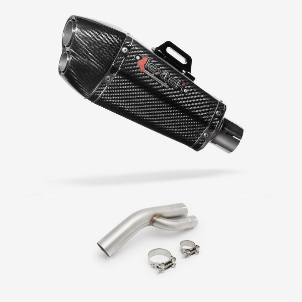 Lextek XP13C Carbon Fibre Exhaust 210mm with Link Pipe for BMW S1000 RR (17-18)