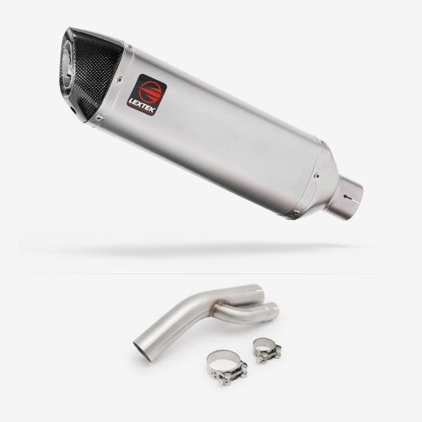 Lextek VP1 Matt S/Steel Exhaust 300mm with Link Pipe for BMW S1000 RR (17-18)