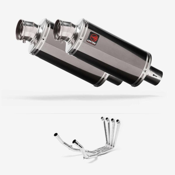 Lextek OP16 Dark Tint Stainless Exhaust System 250mm for Yamaha FJR1300 (01-19)