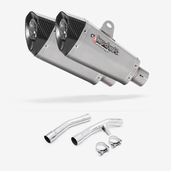 Lextek XP10 Matt S/Steel Exhaust 210mm with Link Pipe for Yamaha FJR1300 (01-19)