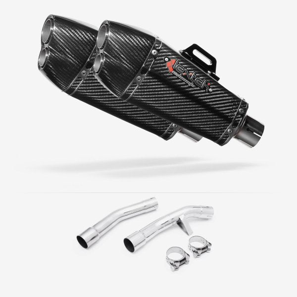 Lextek XP13C Carbon Fibre Exhaust 210mm with Link Pipe for Yamaha FJR1300 (01-19)