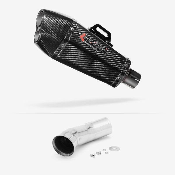 Lextek XP13C Carbon Fibre Exhaust 210mm with Link Pipe for KTM 790 Duke (18-21)