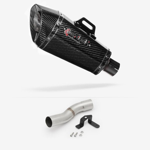 Lextek XP8C Carbon Fibre Exhaust 210mm Low Level with Link Pipe for Ducati Scrambler 1100 (18-20)