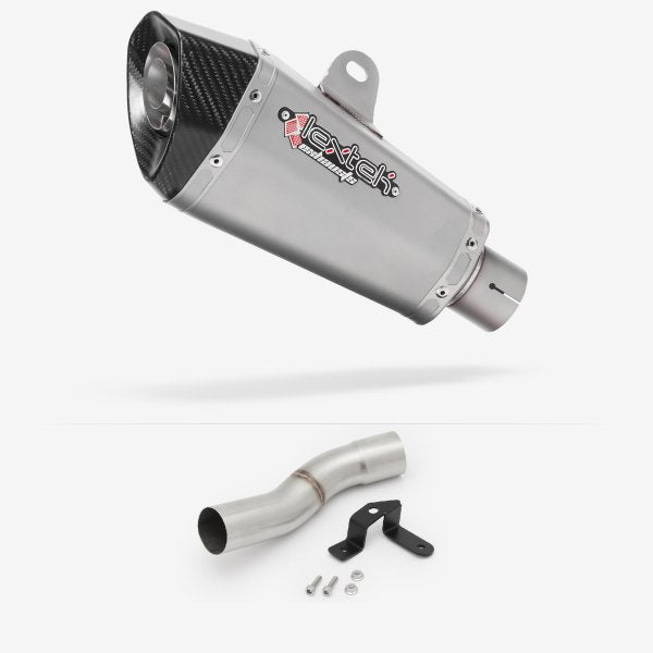 Lextek XP10 Matt S/Steel Exhaust 210mm Low Level with Link Pipe for Ducati Scrambler 1100 (18-20)