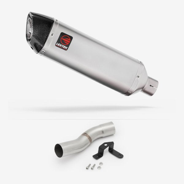 Lextek VP1 Matt S/Steel Exhaust 300mm Low Level with Link Pipe for Ducati Scrambler 1100 (18-20)