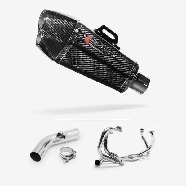 Lextek XP13C Carbon Fibre Exhaust System 210mm for Honda VFR800 X Crossrunner (11-14)