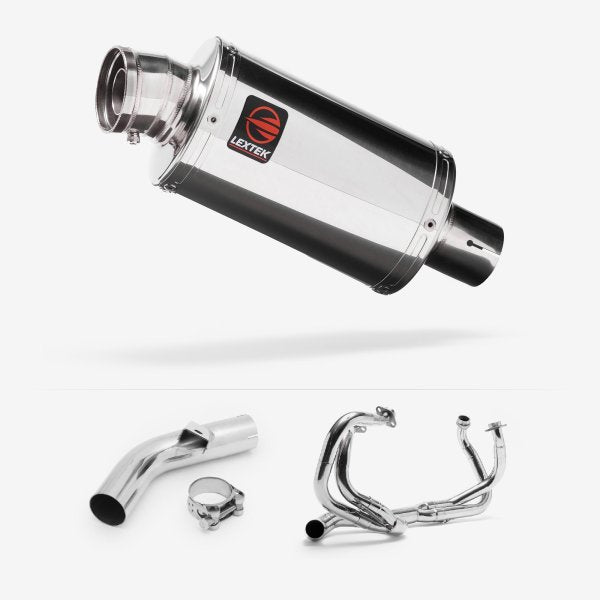 Lextek OP4 Polished S/Steel Exhaust System 200mm for Honda VFR800 X Crossrunner (11-14)