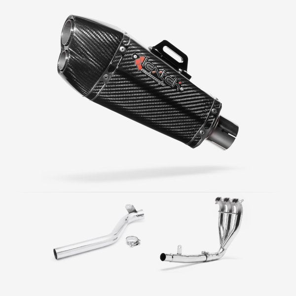 Lextek XP13C Carbon Fibre Exhaust System 210mm for Triumph Tiger 1050 Sport (13-20)