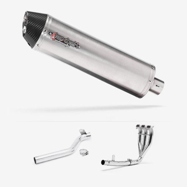 Lextek RP1 Gloss S/Steel Oval Exhaust System 400mm for Triumph Tiger 1050 Sport (13-20)