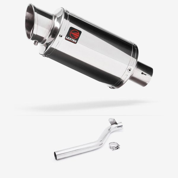 Lextek YP4 S/Steel Stubby Exhaust 200mm with Link Pipe for Triumph Tiger 1050 Sport (13-20)