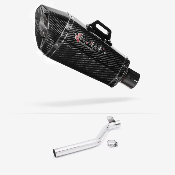 Lextek XP8C Carbon Fibre Exhaust 210mm with Link Pipe for Triumph Tiger 1050 Sport (13-20)