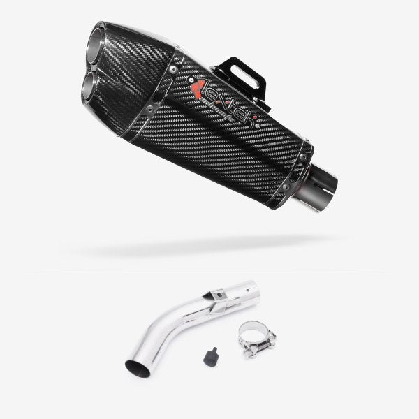 Lextek XP13C Carbon Fibre Exhaust 210mm with Link Pipe for Honda VFR800X Crossrunner (11-14)