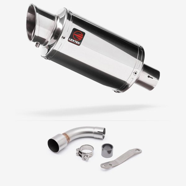 Lextek YP4 S/Steel Stubby Exhaust 200mm with Link Pipe for Benelli TNT 125/135 (17-20)