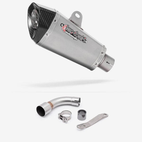 Lextek XP10 Matt S/Steel Exhaust 210mm with Link Pipe for Benelli TNT 125/135 (17-20)