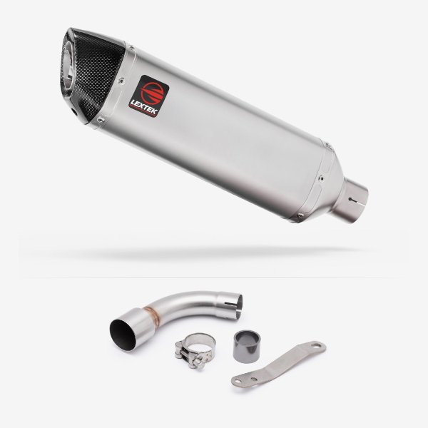 Lextek VP1 Matt S/Steel Exhaust 300mm with Link Pipe for Benelli TNT 125/135 (17-20)