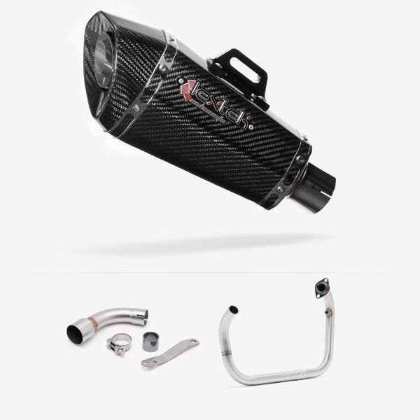 Lextek XP8C Carbon Fibre Exhaust System 210mm for Benelli TNT 125/135 (17-20)