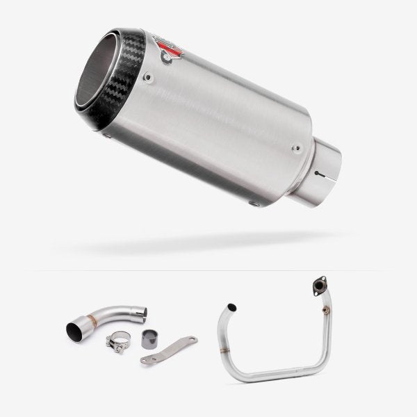 Lextek CP1 Matt S/Steel Carbon Tip Exhaust System 150mm for Benelli TNT 125/135 (17-24)