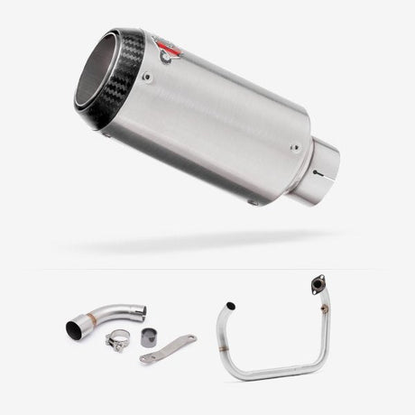 Lextek CP1 Matt S/Steel Carbon Tip Exhaust System 150mm for Benelli TNT 125/135 (17-24)