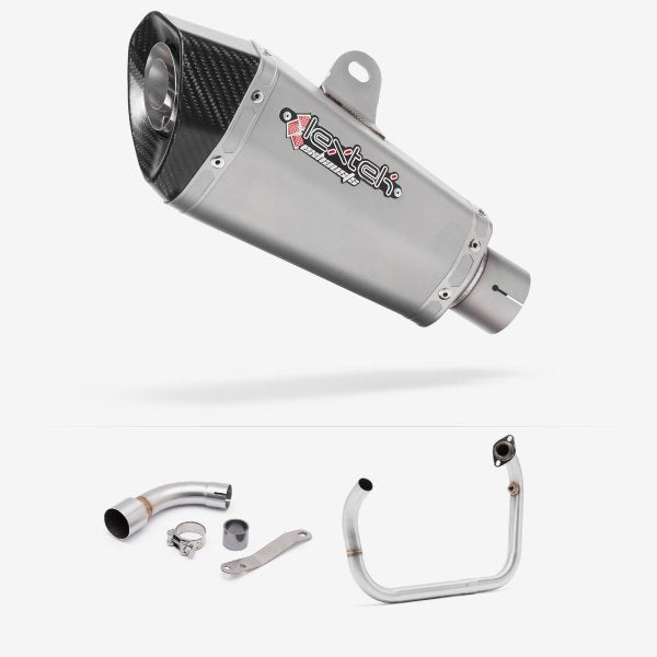 Lextek XP10 Matt S/Steel Exhaust System 210mm for Benelli TNT 125/135 (17-20)